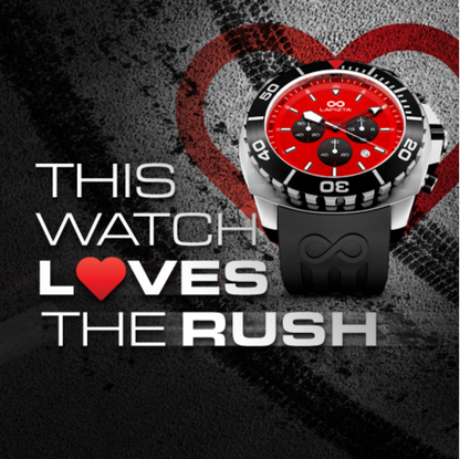 300M WR Saturation Diving 48MM Red Stainless Steel Chronograph Watch By Lapizta Izurus