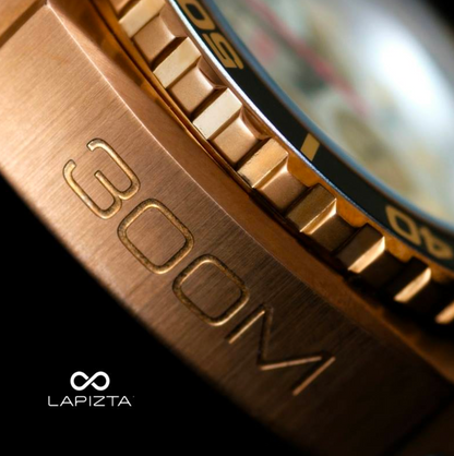 300M WR Luxury Design With Deep-Dive Performance 48MM Gold Chronograph Watch By Lapizta Izurus