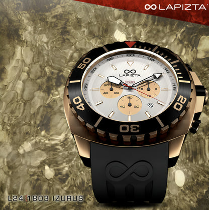 300M WR Luxury Design With Deep-Dive Performance 48MM Gold Chronograph Watch By Lapizta Izurus