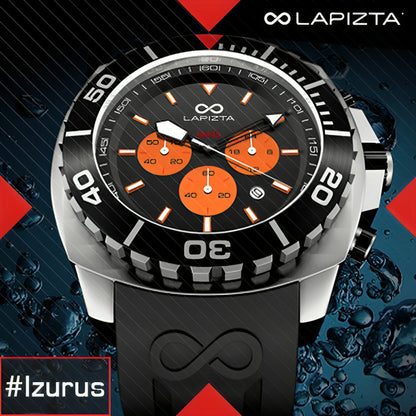 300M WR Extreme Underwater Expeditions 48MM Orange Big Dial Chronograph Watch By Lapizta Izurus