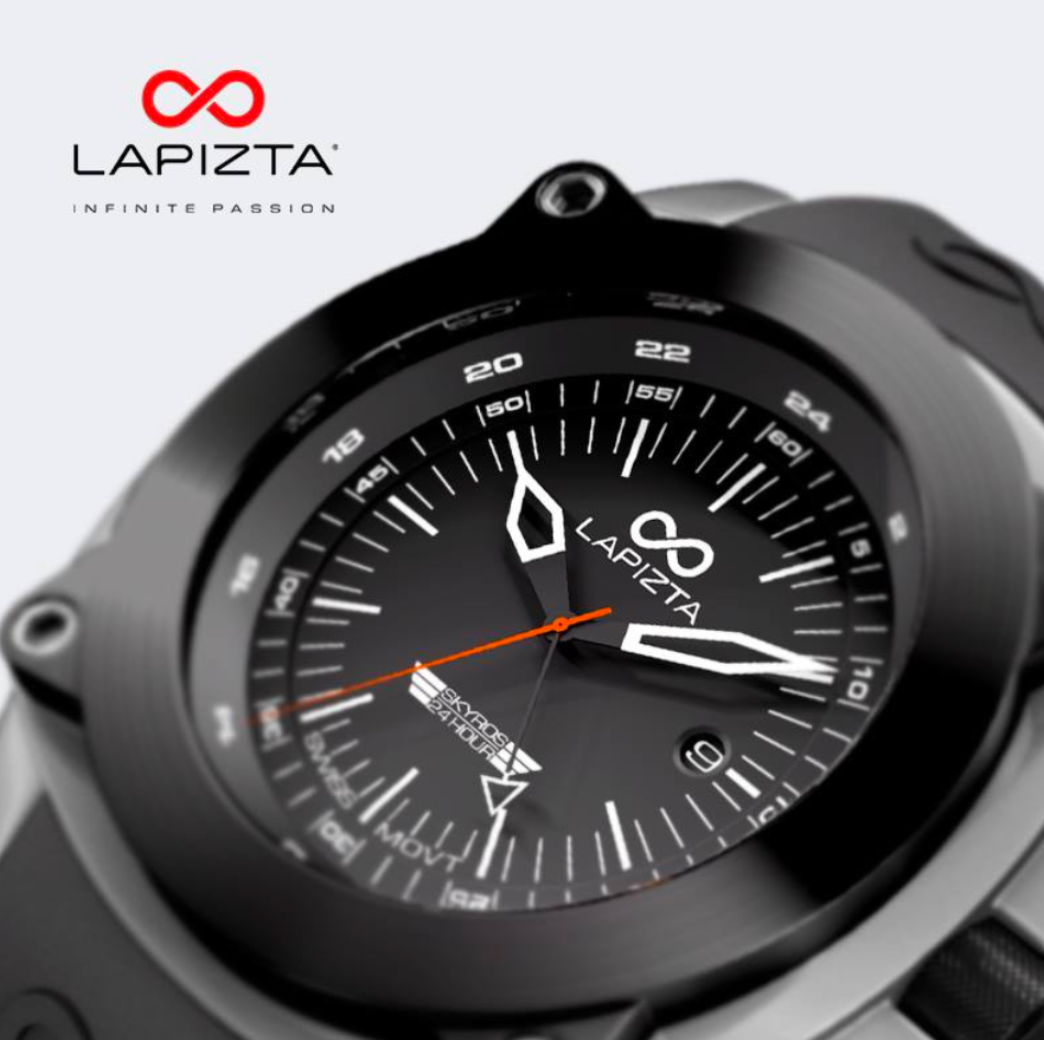 100M WR Adventurous Steel Bezel 48MM Swiss Movement Pilots Watch By Lapizta Skyros