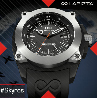 100M WR Ideal for Sports & Adventure 48MM Swiss Movement Pilots Watch By Lapizta Skyros