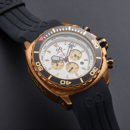 300M WR Luxury Design With Deep-Dive Performance 48MM Gold Chronograph Watch By Lapizta Izurus