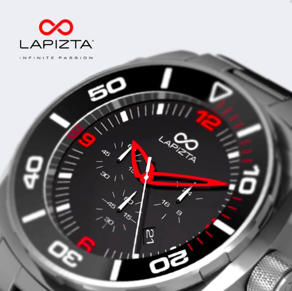 100M WR Durable, Stylish, and Precise 43/48MM Red Chronograph Watch with Steel Bracelet By Lapizta Zatara