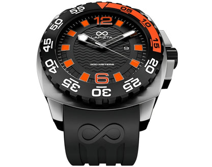 300M Water Resistant Watch With 48MM for Extreme Depths In Orange By Lapizta Audax