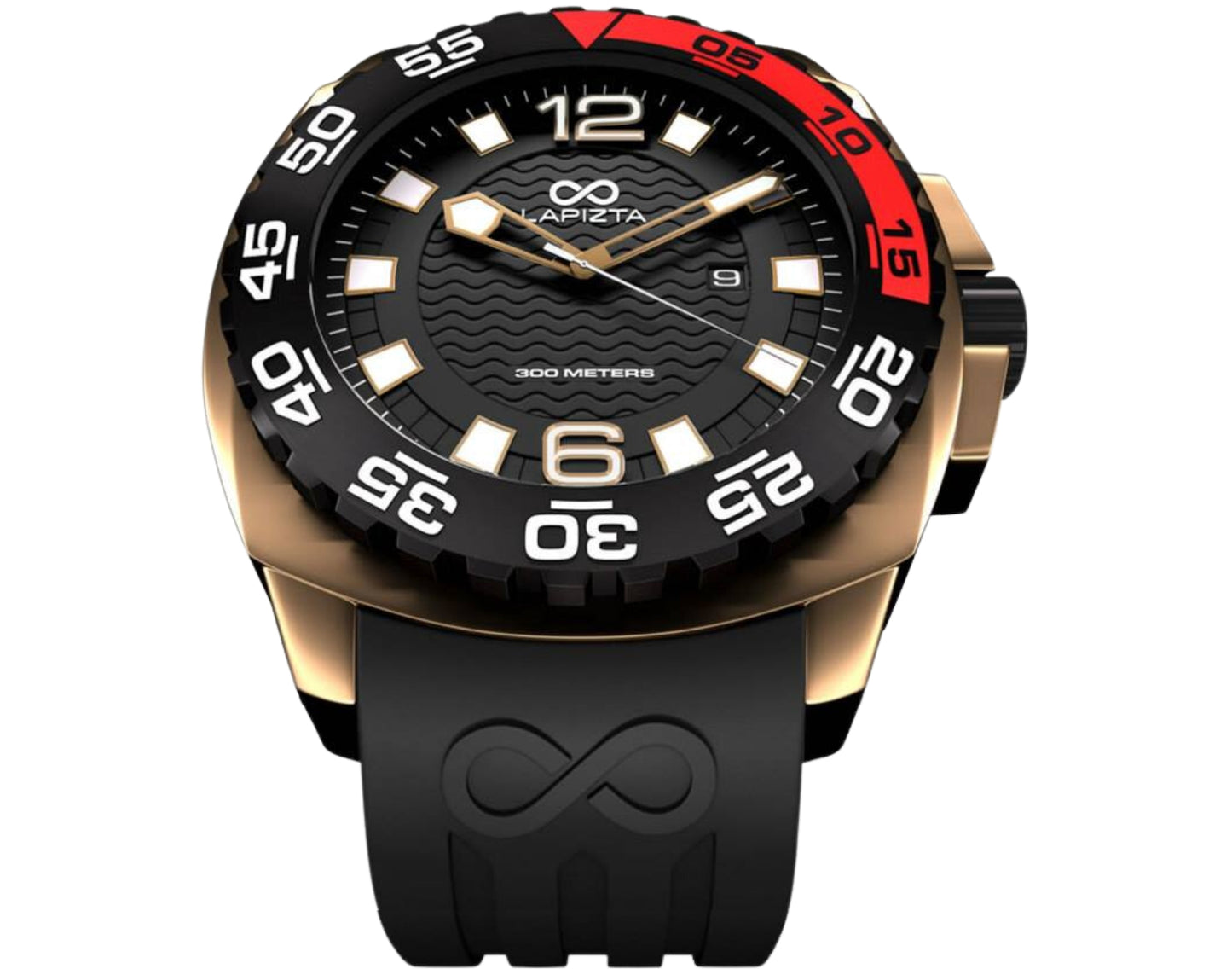 300M WR Stylish & Water Resistant 48MM Black Waterproof Watch By Lapizta Audax