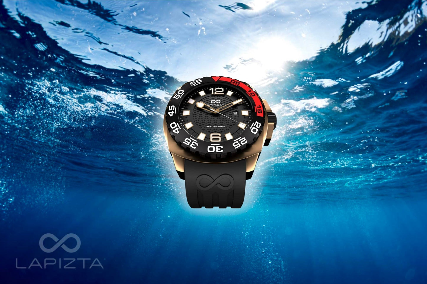 300M WR Stylish & Water Resistant 48MM Black Waterproof Watch By Lapizta Audax