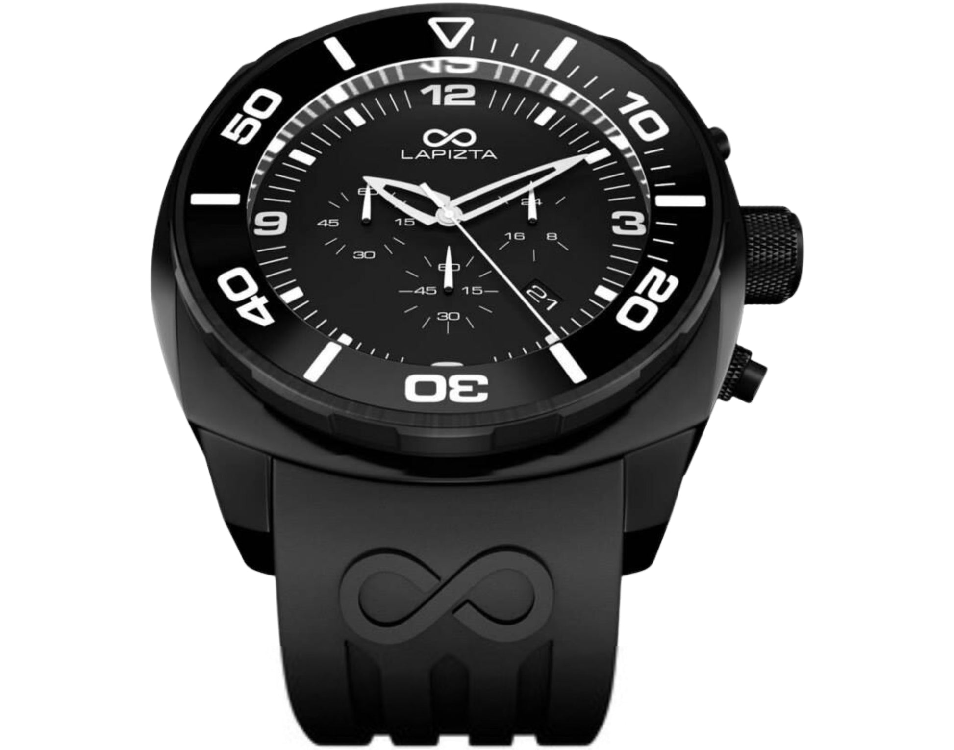100M WR White/Black Chronograph Watch in 43MM or 48MM Lapizta